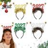 2027 Digital Headband Number Design Non-Slip Adjustable with Hair Hoop Star And Holiday Hoop for Christmas New Year Parties