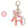 Pink Letter Keychain Heart Sequin Butterfly Tassel Keychain  Epoxy Pendant Accessory For Women