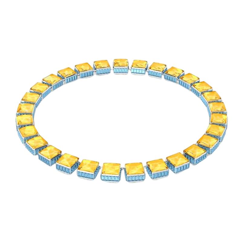 Swarovski Orbita Magnetic Clasp Square Cut Ambilight Rhodium Plated Necklace Women s 5618252