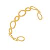 Qiong Yao Openwork Spliced Ring Bangle: European & American Style, 18K Gold-Plated Stainless Steel Bracelet