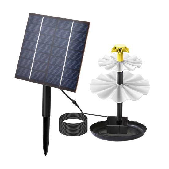 Solar Bird Bath Fountain Three-Tiered Cascade Fountain Solar-Powered Water Fountain for Outdoor Bird Bath Feeder Garden Terrace Decor