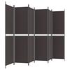 Vidaxl 6-Panel Room Divider, Brown, 300X200 Cm, Fabric