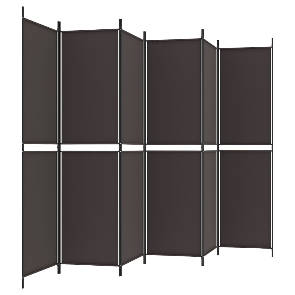 Vidaxl 6-Panel Room Divider, Brown, 300X200 Cm, Fabric
