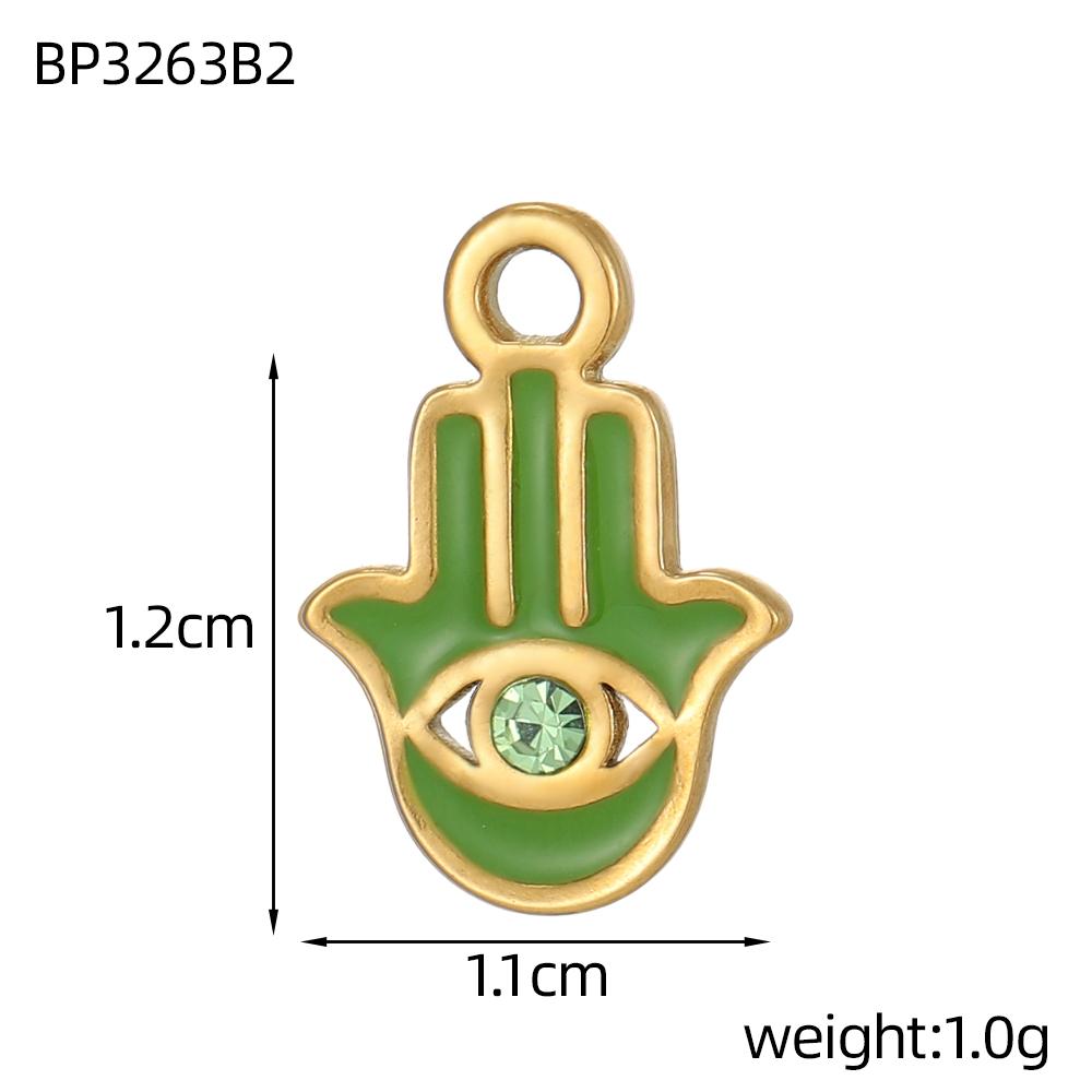 CARLIDANA Pink Blue Enamel Hamsa Hand Charms Gold Plated Charms Religious Muslim Islamic Hand of Fatima Charms DIY Jewelry