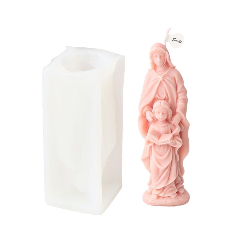 Bogini Maria Forma na Świecę Silikon Spożywczy Nieprzywierająca do DIY Świeca Mydło Gipsy Ręcznie Robione Ozdoby Odlewanie Żywicy