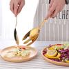 Salatlöffel- und Gabel-Set, 12 Zoll, großes Servierbesteck, Salatbesteck aus Edelstahl, hochglanzpoliert, rostfrei, strapazierfähig, vielseitiges Geschirr-Set
