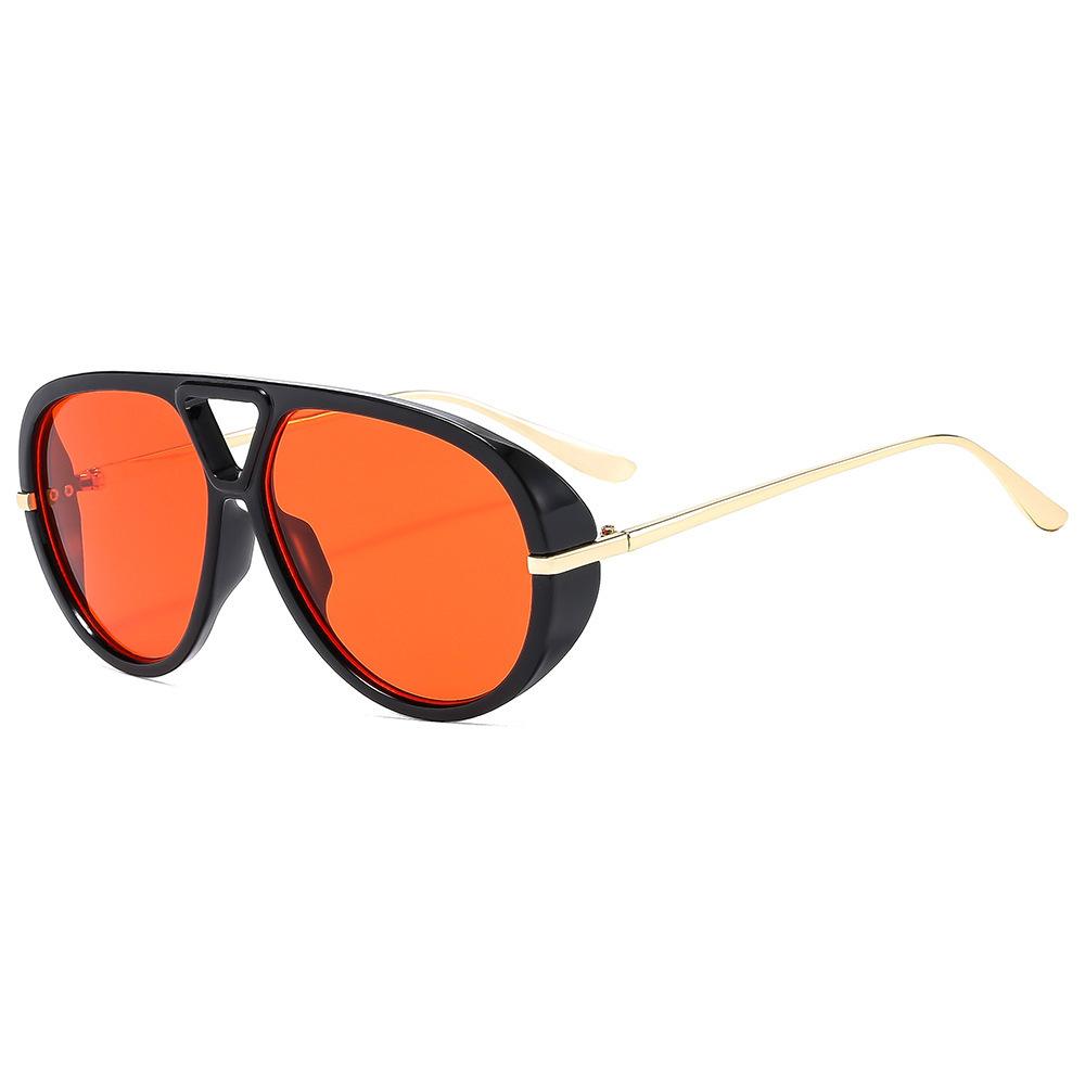 Retro Oversized Oval Leopard Gradient Women Sunglasses Double Beam Punk Style Fashion Luxury Large Frame Men Sun Glasses UV400