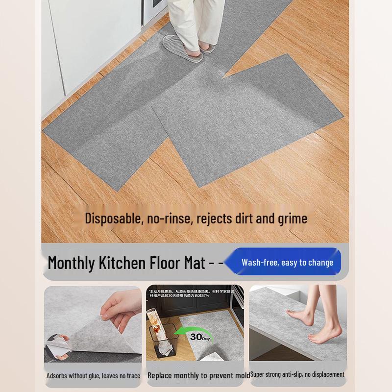 Disposable Waterproof Oil-Absorbing Anti-Slip Kitchen Floor Mat 50x100cm