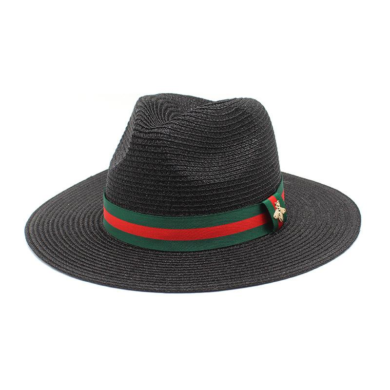 Straw Hat Jazz Top Hat Versatile Bee Decoration Sunscreen Shade Panama Beach Hat