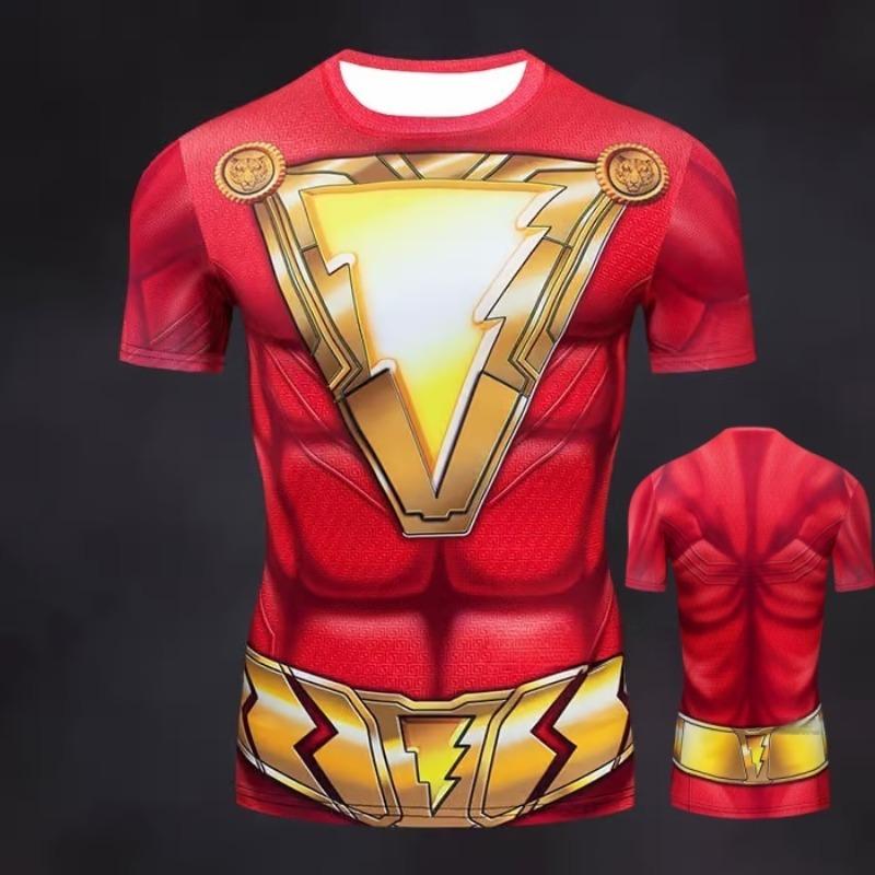 2025/26 New Summer Cosplay Movie Marvel Series Iron Man Fitness Suit 3D Printed Adult and Children's Parent-child Outfit