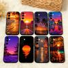 P-Picturesque S-Sunset Phone Case For Samsung A73,72,71,53,52,51,22,91,80, Soft Black Cover