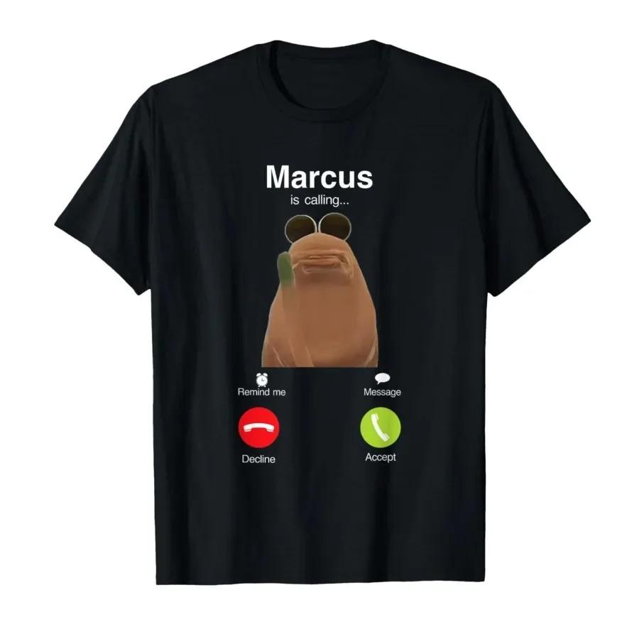 Marcus The Worm Robert Meme pattern printed men's T-shirt 100% pure cotton T-shirt Short-sleeved top High-quality T-shirt