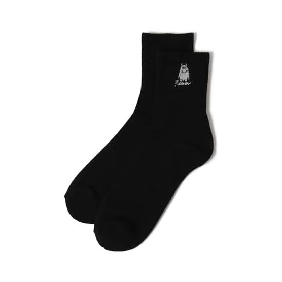 [Wego] Embroidered High Ankle Socks, Socks, One Point, Simple, Gift, Present, Men s, 25-27cm