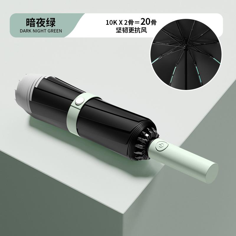 Large ring buckle umbrella, fully automatic portable, enlarged and thickened reinforcement, men's folding umbrella, advanced sense, weather
