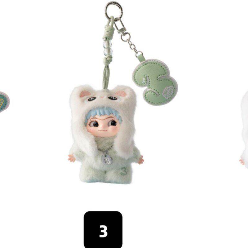 Genuine In Stock Wakuku 3.0 On A Roll Series Dolls Cute Fluffy Collectable Figure Bag Charm Keychain Toys Holiday Gift