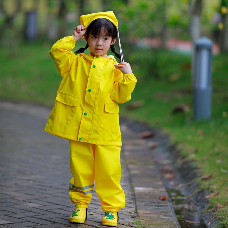 Chao Ta Tong Kids' Waterproof Full-Body Raincoat with Suspenders for Kindergarten Outdoor Play
