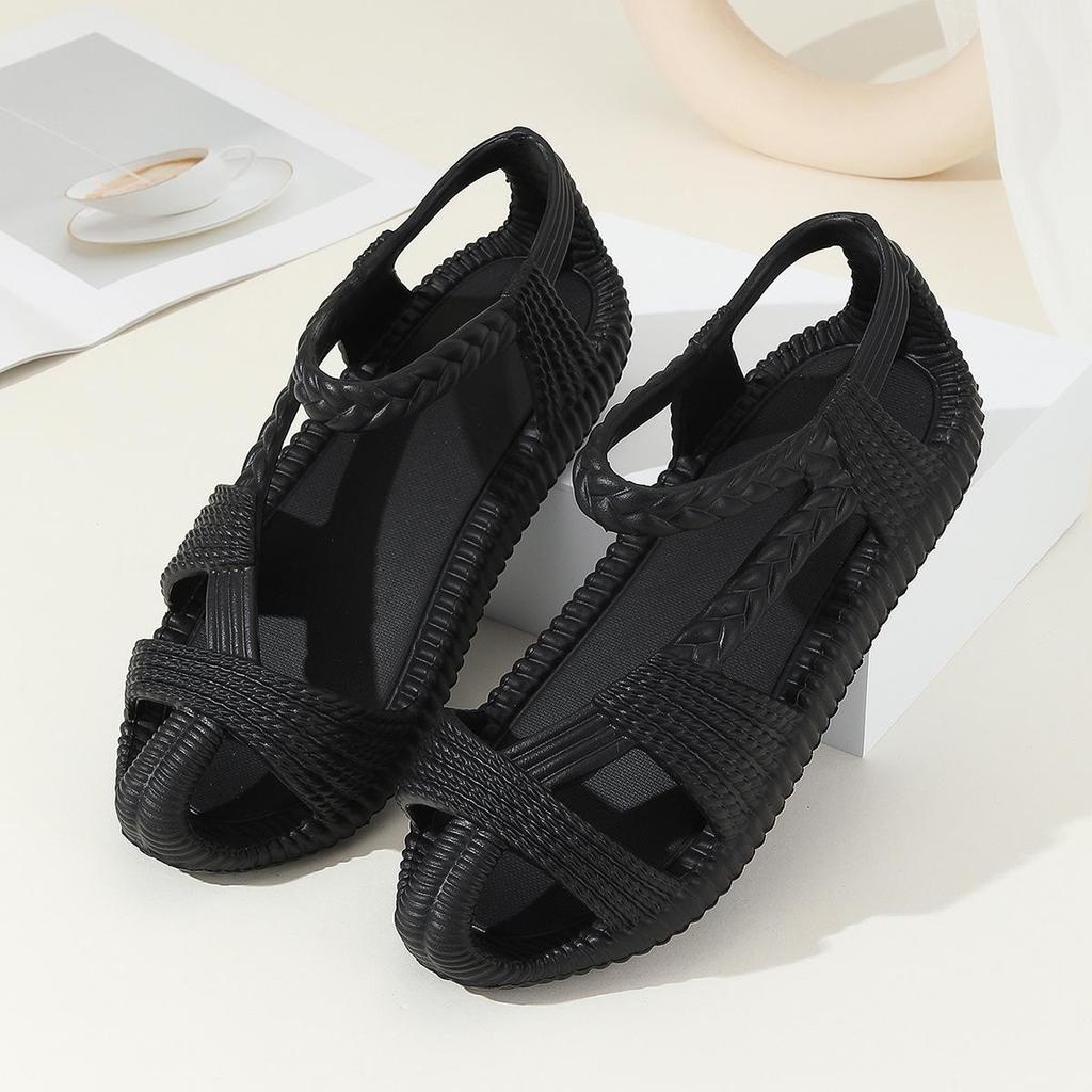 Damen Sommer Outdoor EVA Strandsandalen - Rutschfeste Net Red Baotou Halbpaket-Slipper.