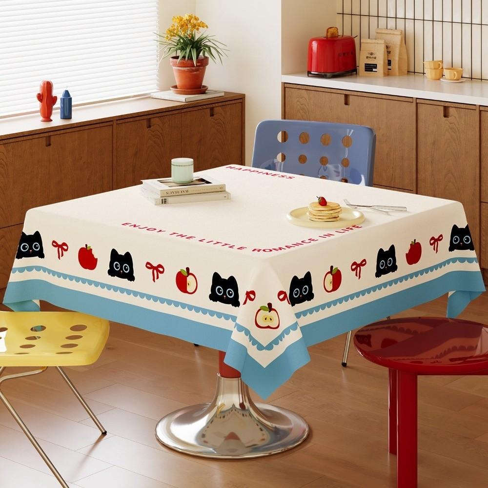 Stain Resistant Dopamine Tablecloth Washable Heat-Insulating Waterproof Tablecloth Cartoon Oil Resistant Square Table Tablecloth