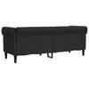 Vidaxl Sofa Chesterfield, Trzyosobowa, Czarna, Obita Tkaniną