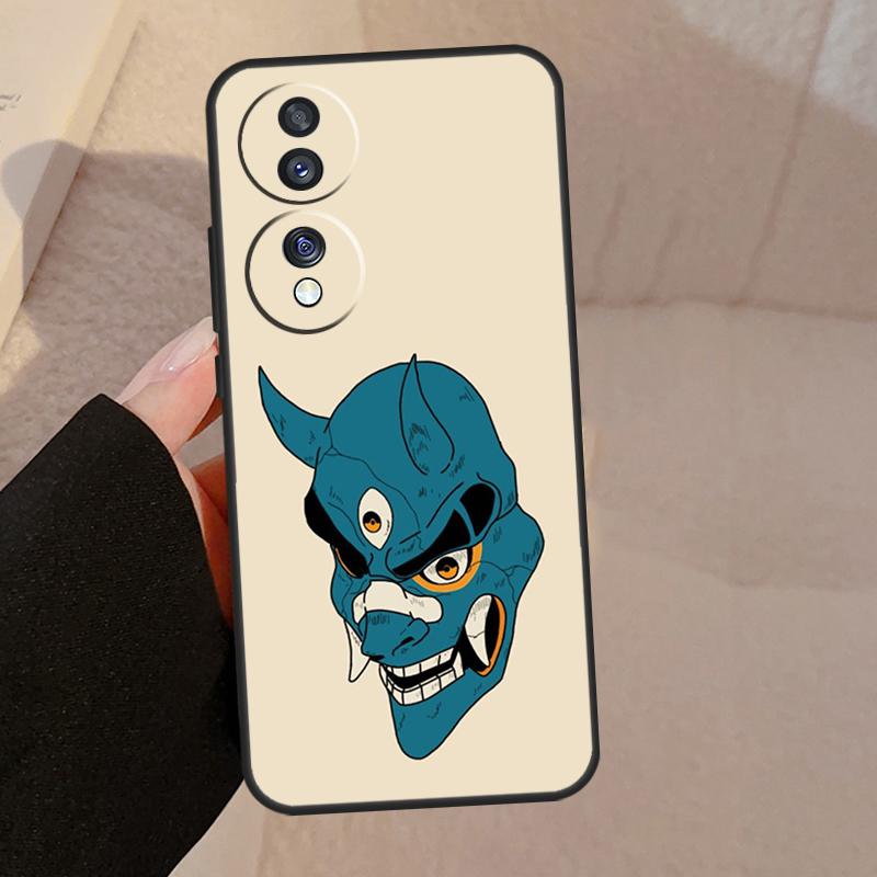 Japanese Oni Hannya Demon Mask For Honor 90 70 50 Lite Magic 5 Pro 8X 9X Phone Case For Honor X8a X9a X7a X6a X9 X7 X8 X9b