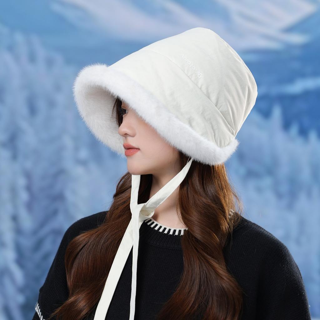 Ear Protector Hat Women's Winter Velvet Windproof, Warm and Cold-proof Flight Hat