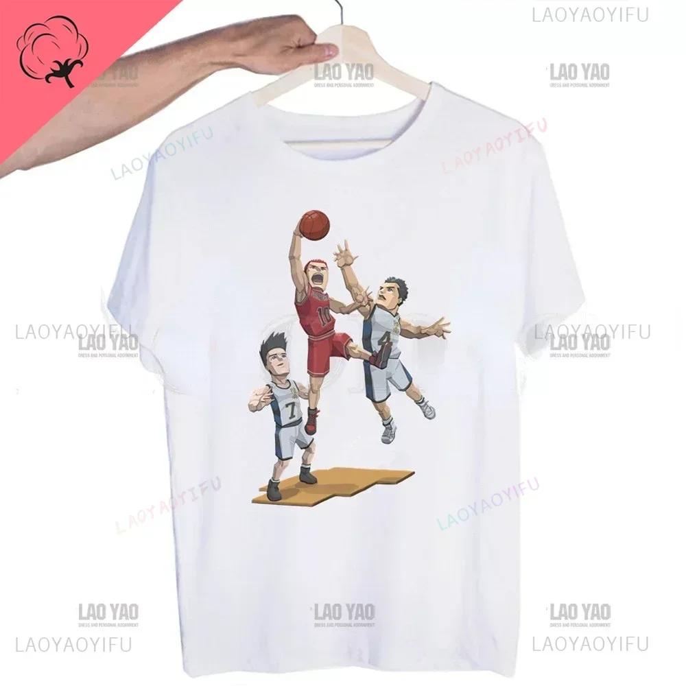 Classic Japanese Anime Harajuku SLAM DUNK Tshirt for Men Short Sleeve Man Tops T Shirt for Male White Casual T Shirt Women Tees