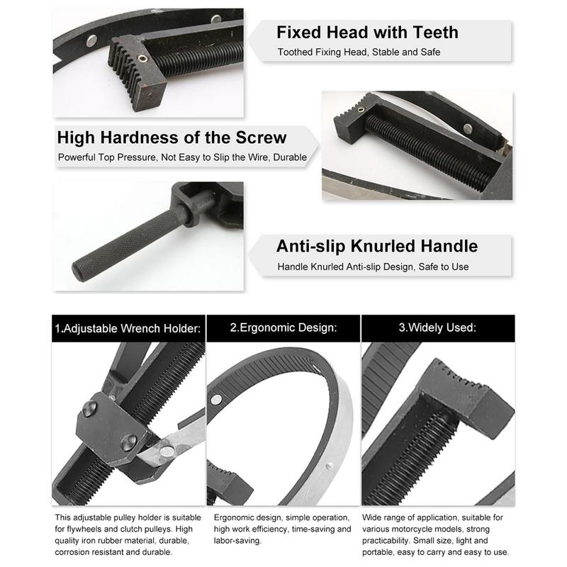 Motorcycle Flywheel Fixed Wrench Rubber Motorcycle Holding Spanner Sprocket Holding Tools Wrench Holder Clutch Hub Basket Gear