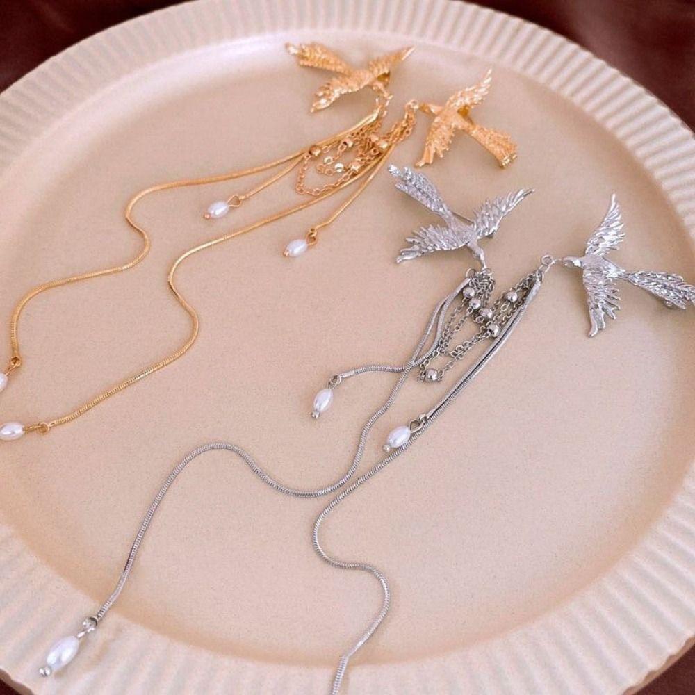 Corsage Ornaments Birds Badge Pin Vintage Chinese Style Brooch Pin Long Fringe Brooches  Decor