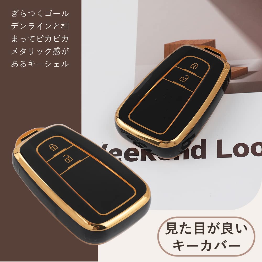Futwod 2 Button C-HR Keychain, 2 Buttons, Camry, 70 Series, Prius, 50 Series, Crown