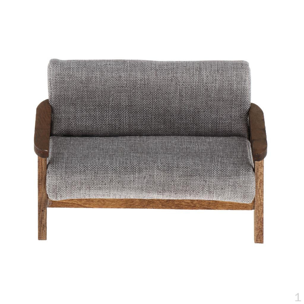 1 12 Miniature Dollhouse Sofa - Dolls House Furniture Couch Loveseat