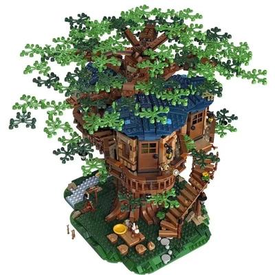Tree House Two Colors Leaves Building Blocks Model Bricks Children Birthday Toy