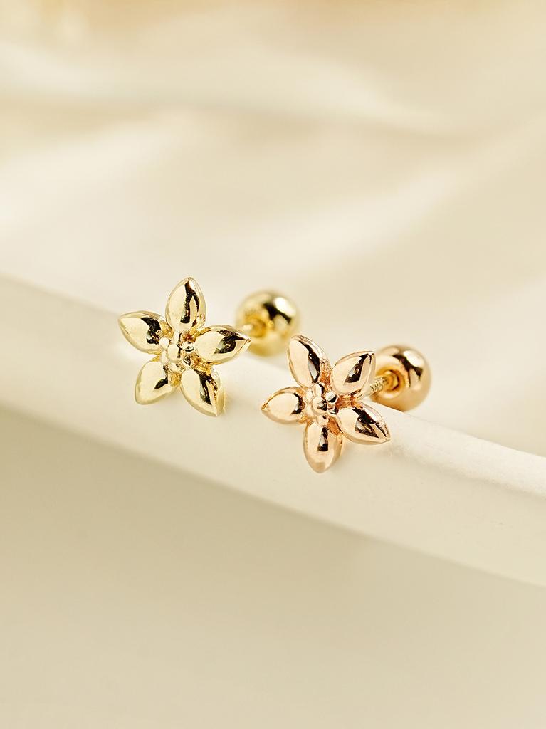 Minimalpiercing 14K Spring Flower Piercing Earrings