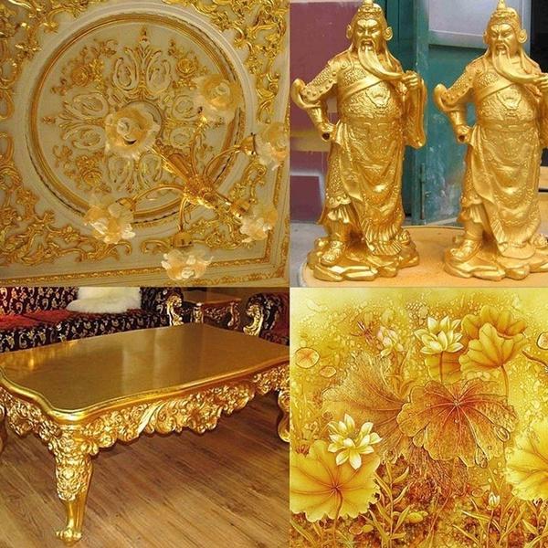 Exquisites Blattgold-Kunstdesign mit vergoldetem Rahmen für DIY-Dekorationsprojekte