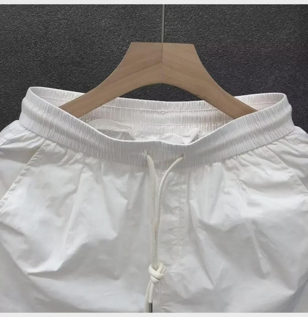 Men's Breathable Washed Cotton Summer Shorts - Loose, Straight, Versatile for Beach