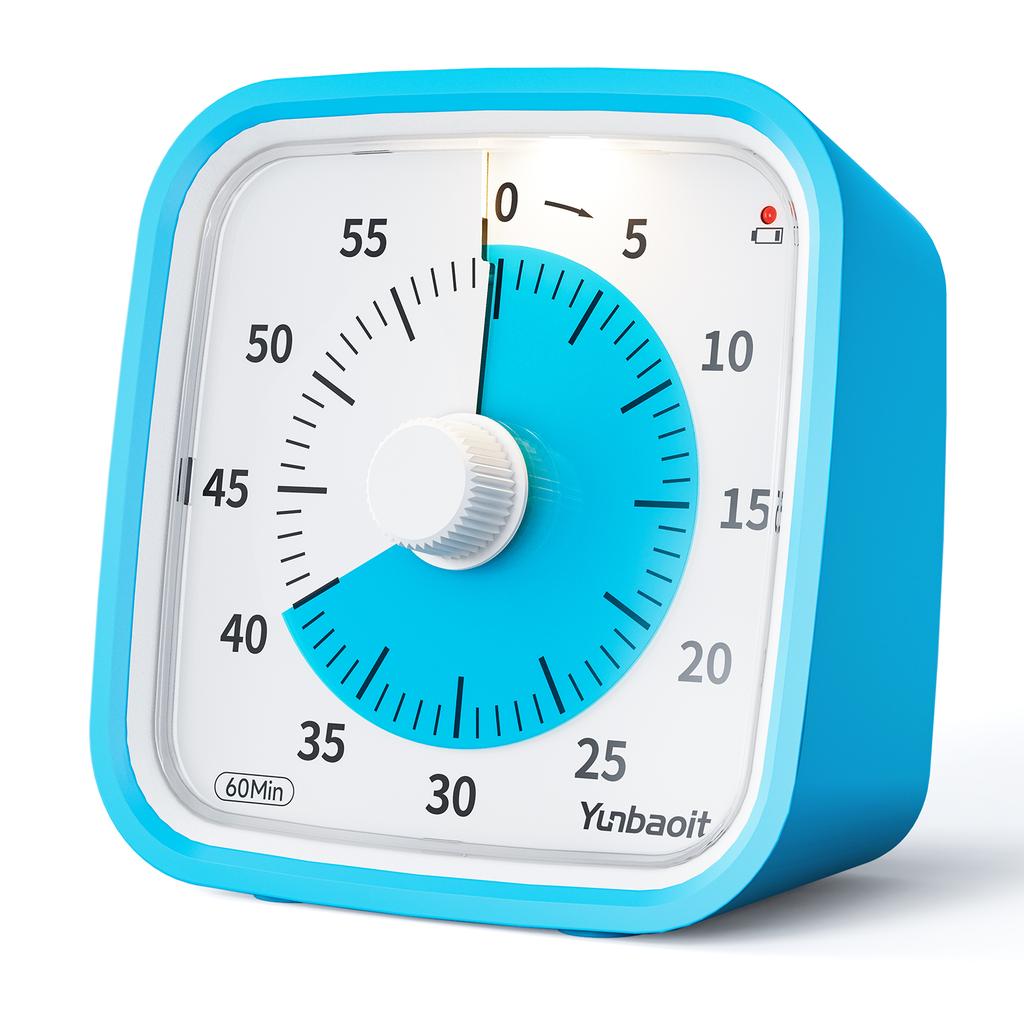 Yunbaoit 60-Minute Silent Clock Kids Study Timer Classroom Kitchen Office Portable Time Timer Google Countdown Visual Timer