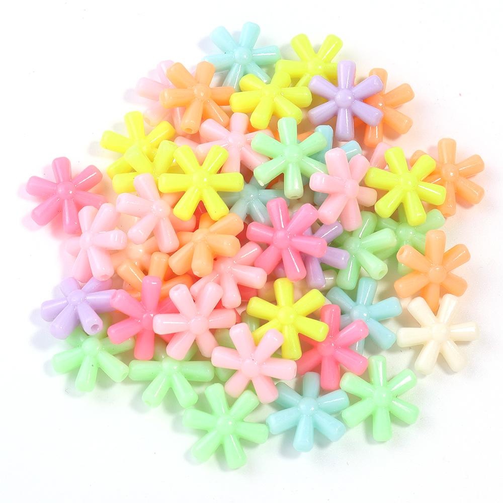 50 Stück/Los Gemischte Farbe Kunststoffperlen Schmetterling Schneeflocke Süßigkeitenform Lose Perlen Für DIY Armband Ohrringe Zubehör Großhandel