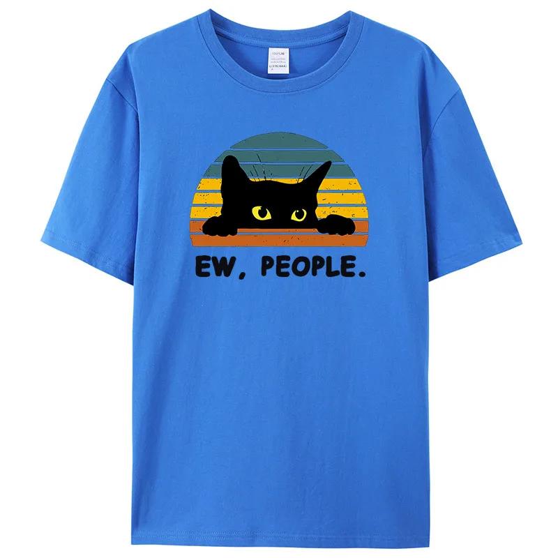 2025 Cozy Cat Men Printed TShirt High Quality Printed Anime Cotton Tees Shirts Funny Casual Wear for Women Tshirt Unisex