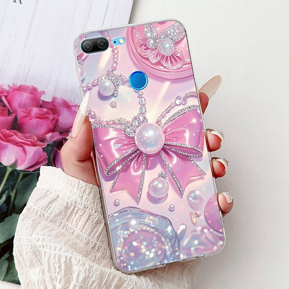 Clear For Honor 9 Lite Case Cute Cat Fashion Flowers Funny Painted Back Cover For Honor 9Lite Phone Case LLD-L21 LLD-L31 LLD-L11