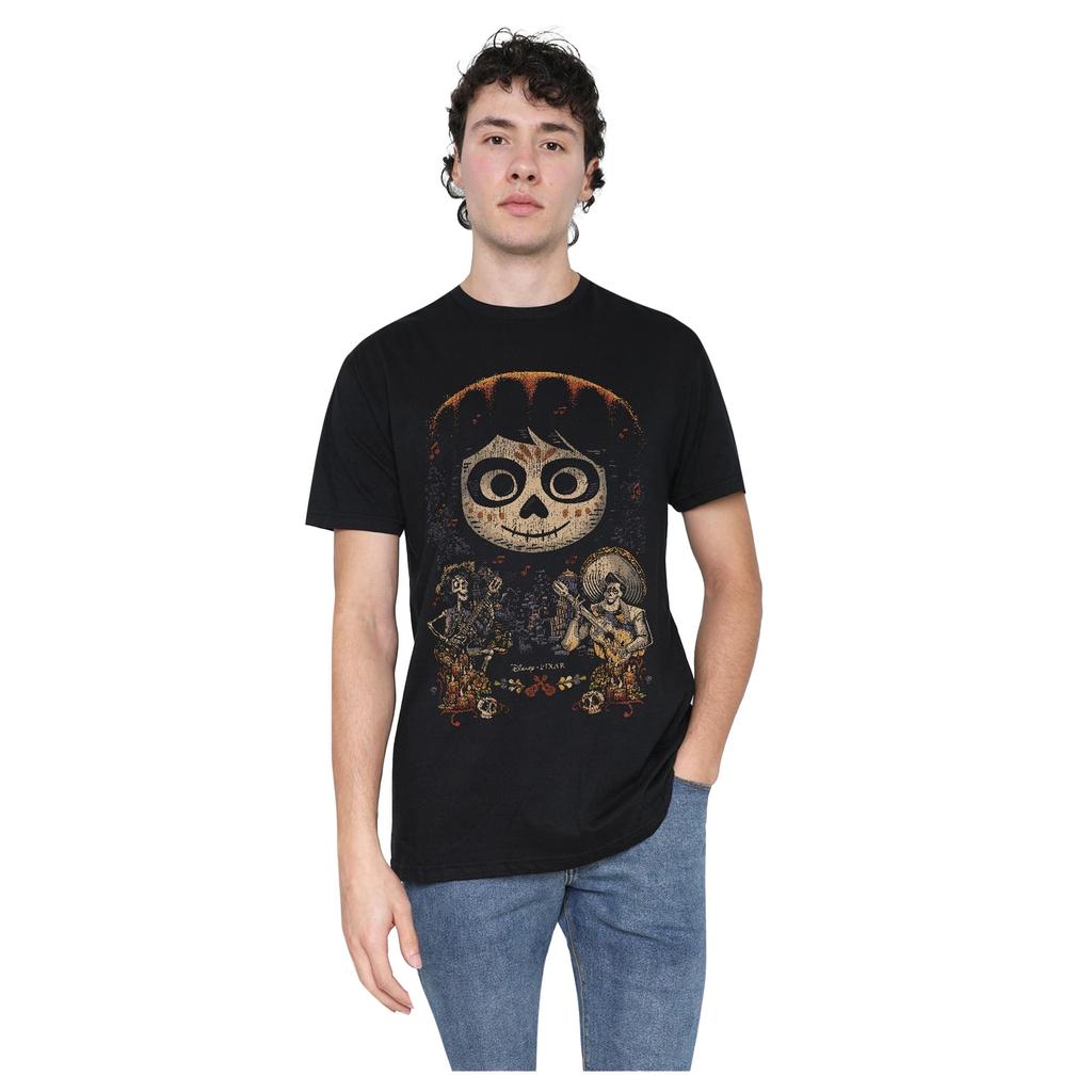 Coco Pánské tričko s malovaným plakátem a lebkou Ernesta Miguela Hectora