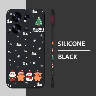 Merry Christmas Santa Tree Pattern Soft Slim Cover For Xiaomi 13T Poco F6 X6 Pro Redmi Note 13 12 Pro 11 10 Matte TPU Lanyard Shockproof Phone Case