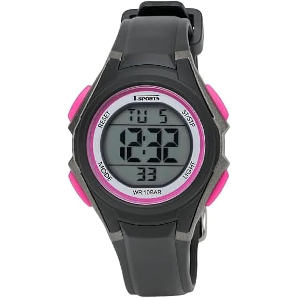 Crepha T-Sports Digital Multifunction Waterproof 10 ATM Women s Sports Watch Black