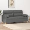 Vidaxl 2-Seater Sofa With Cushions, Dark Gray, 140 Cm, Fabric