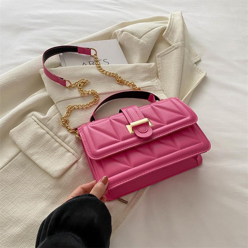 Stylish 2024 Pu Leather Shoulder Bag Trendy Korean Fashion Small Square Bag For Women