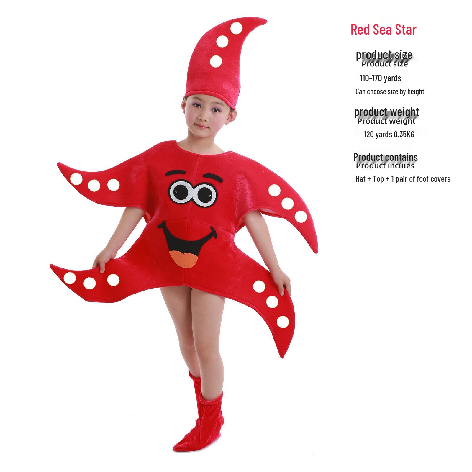 Kids  Ocean Play Costume Set: Octopus, Seahorse, Starfish, Sea Turtle, Shell, and Lobster 110cm