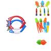 Colorful Kids Diving Toy Set With Water Rings Torpedo Pool Fun For Ages 3 To 6 Years