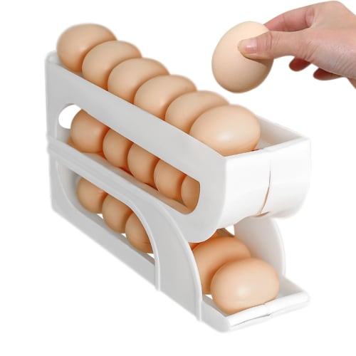 

Rolling Egg Tray - Automatic Rotating Egg Holder | 3-Tier Egg Storage, Automatic Rolling Egg Container for Refrigerators, Rolling Egg Tray, 3-Tier Egg