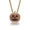 Hip-hop Halloween Decoration Pumpkin Lantern Pendant Micro-paved Zircon Men and Women Trend