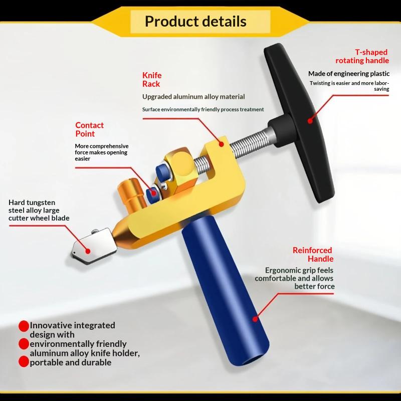 2 In 1 Glass Ceramic Tile Cutter With Wheel Diamond Roller Cutter Cutting Machine Opener Breaker Tools Accessories