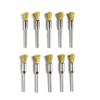 10 Pieces Extended Copper Wire Brushes for Polishing For Rust Dust Removal with 3mm Collet for Drill Press and Hand Drills