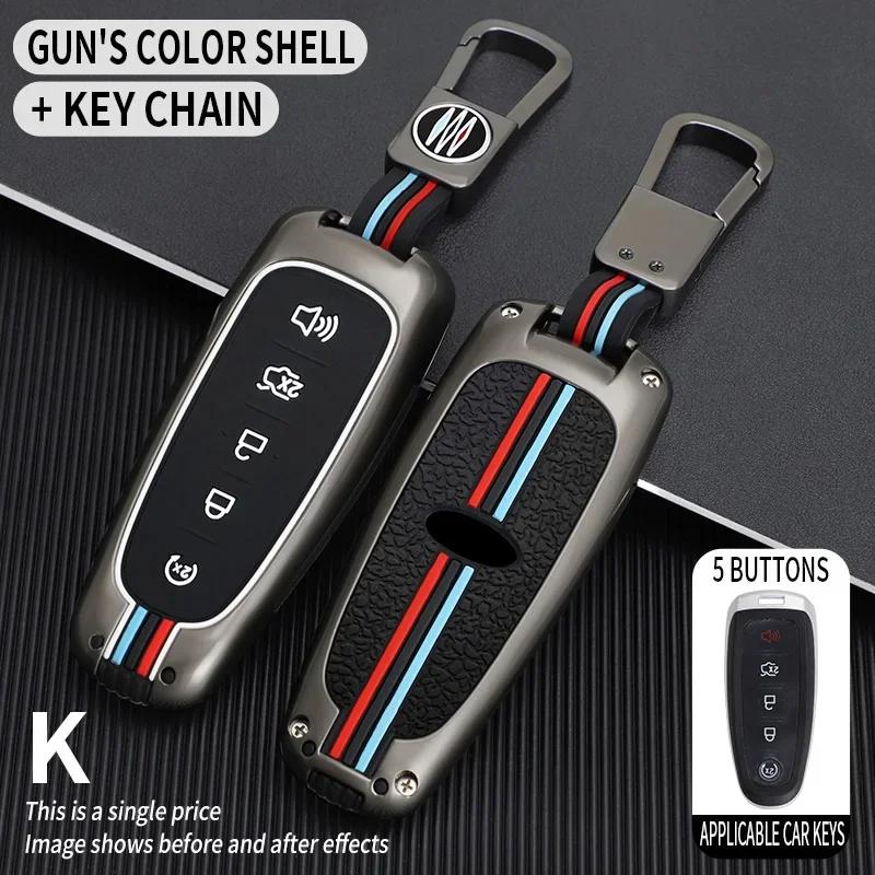 Zinc Alloy+Silicone Car Remote Key Case Cover Shell Fob for Ford Focus Edge Explorer Expedition C-Max Escape Flex